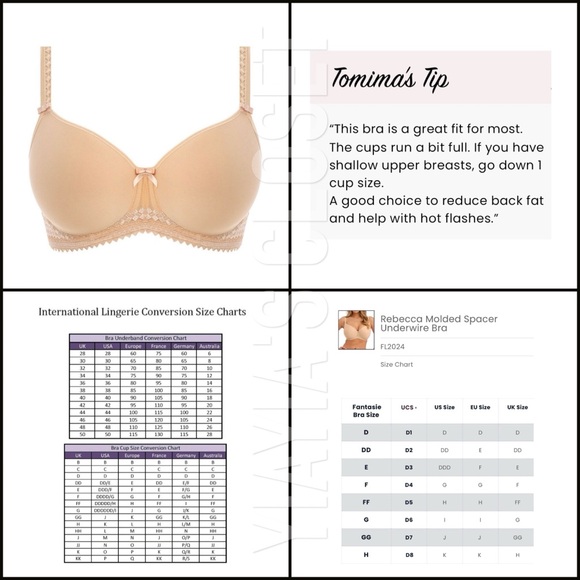 Fantasie 36D Rebecca FL2024NUE Nude Seamless Underwire Spacer Molded T-Shirt Bra - Picture 13 of 15
